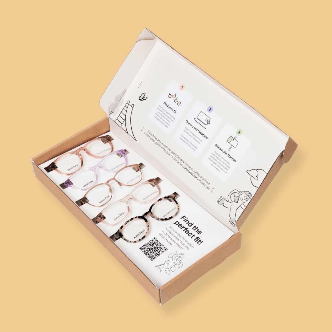 Ages 4-7 / Blush Home Try On Kit box with frames 